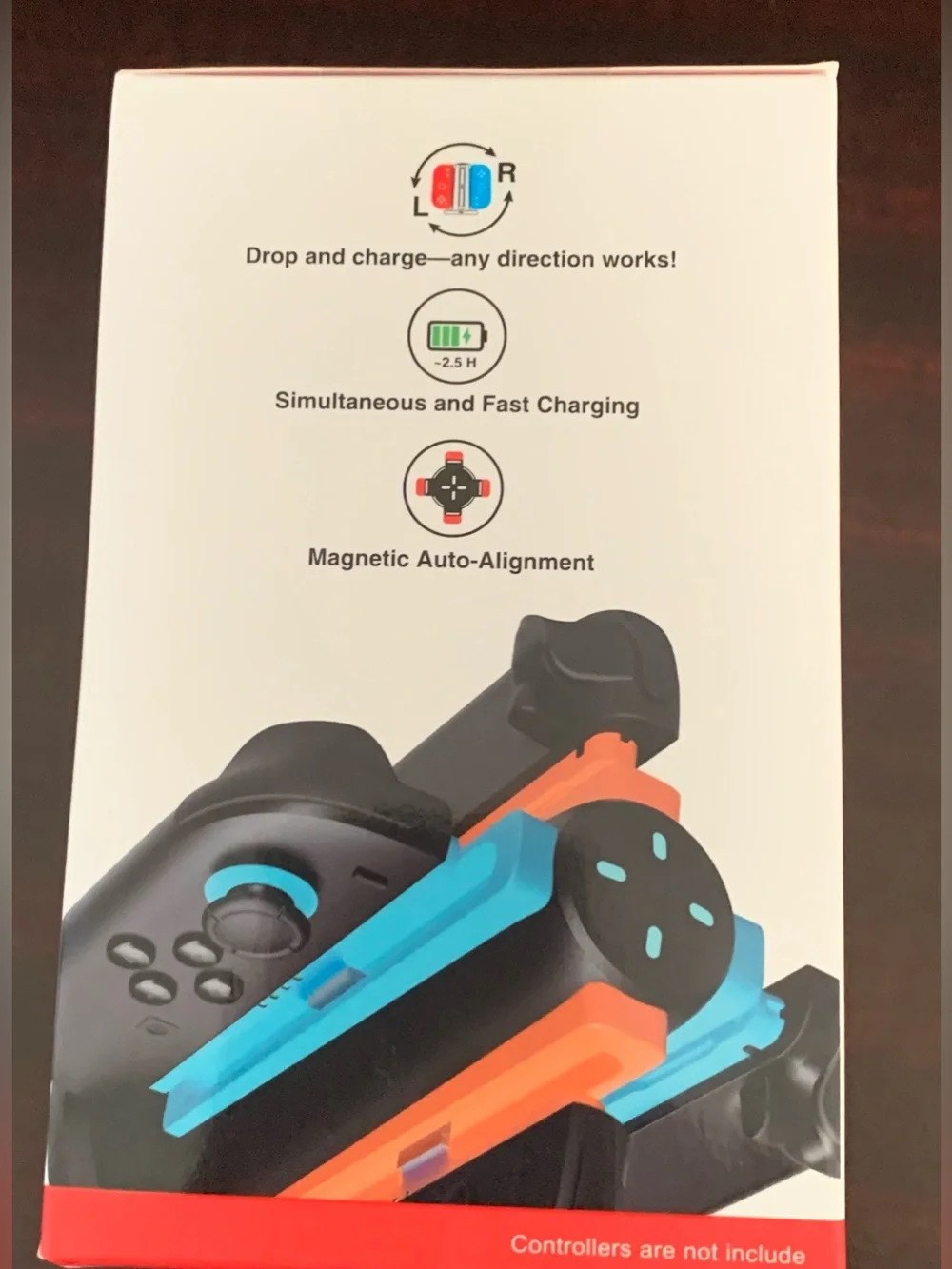 Quad Charging Dock for Nintendo Switch Joy-Con - Black/Blue/Red